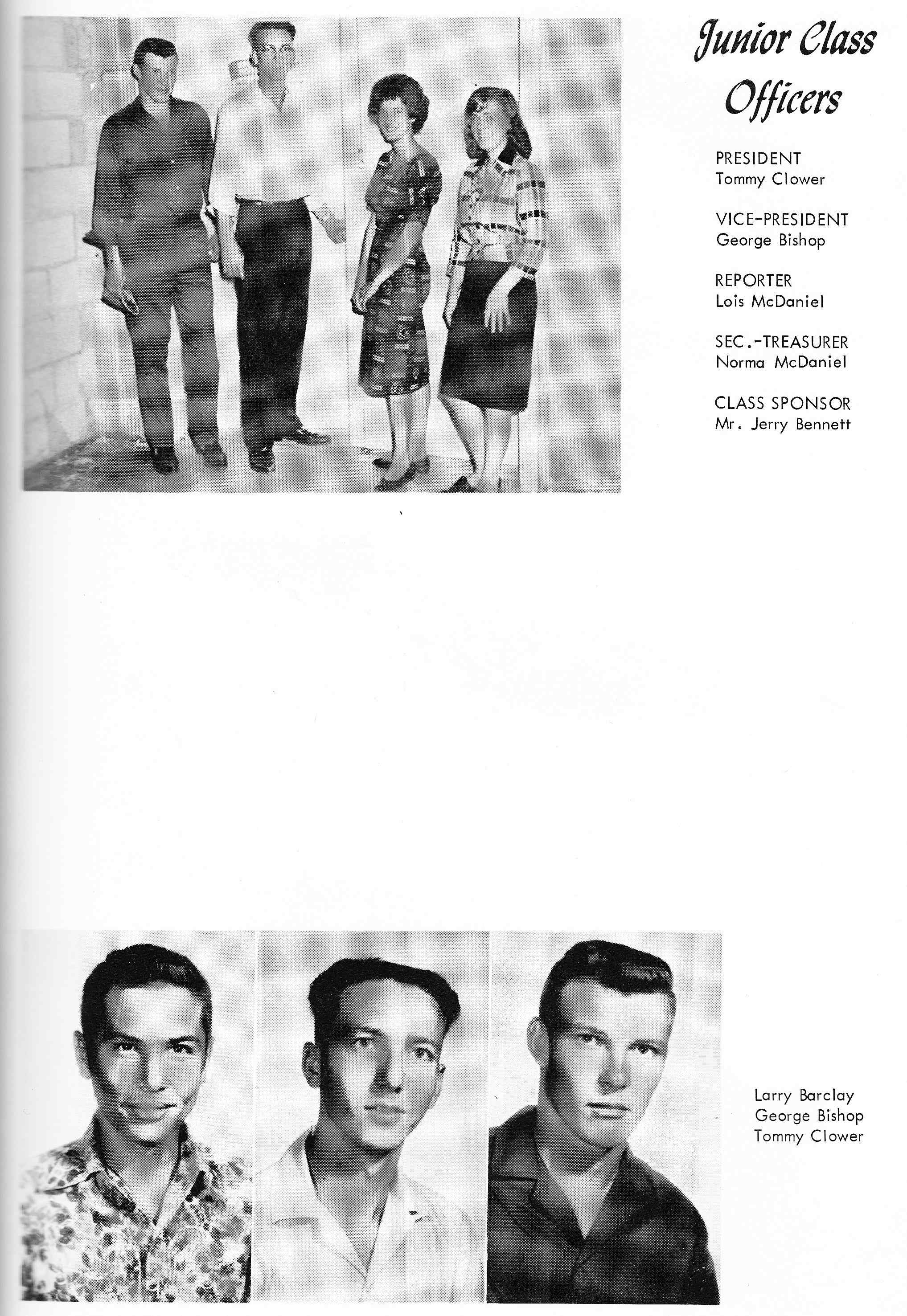 Pages of the 1962 Alvord TX School Yearbook